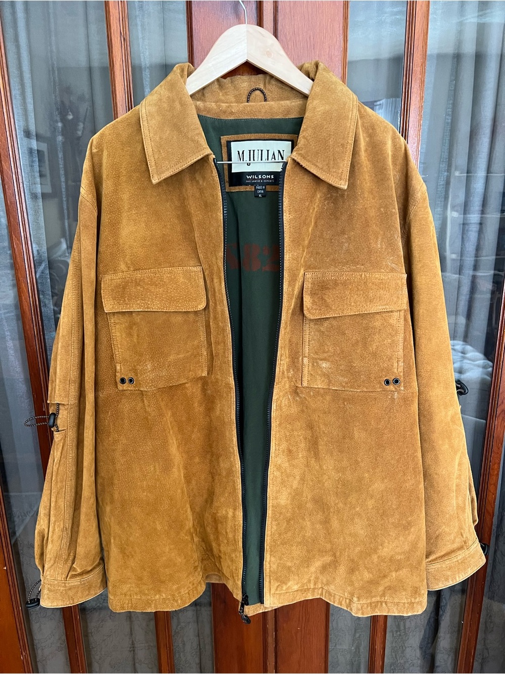 WILSONS M. Julian Suede Leather Jacket with Drawstring Toggles